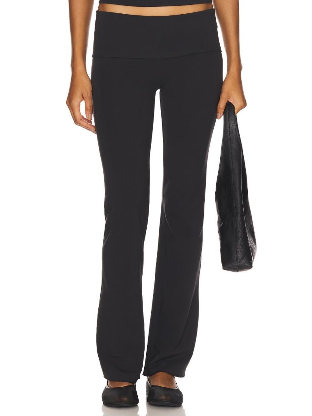 SKIMS Cotton Jersey Foldover Pant in Soot